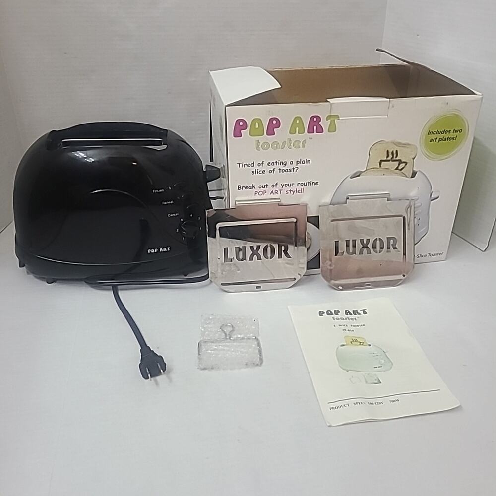 Rare "Las Vegas Luxor" 2-Slice Modern Design Black Toaster Pop Art Used To Test